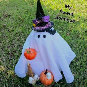 Ghost Decoration, Halloween Table sitter, Seasonal decor, Ghost themed accents,  Cloth Ghost Stand decor