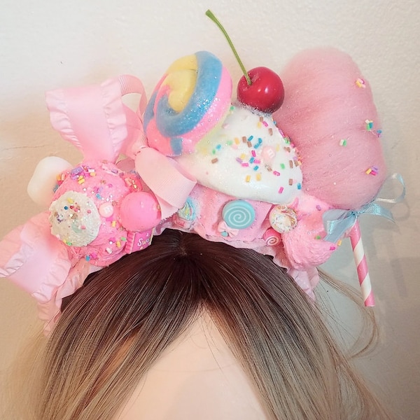 IJshoofdband, Cupcake Tiara, snoep/Sweets Crown, Food Haarstukje, Candyland Fascinator