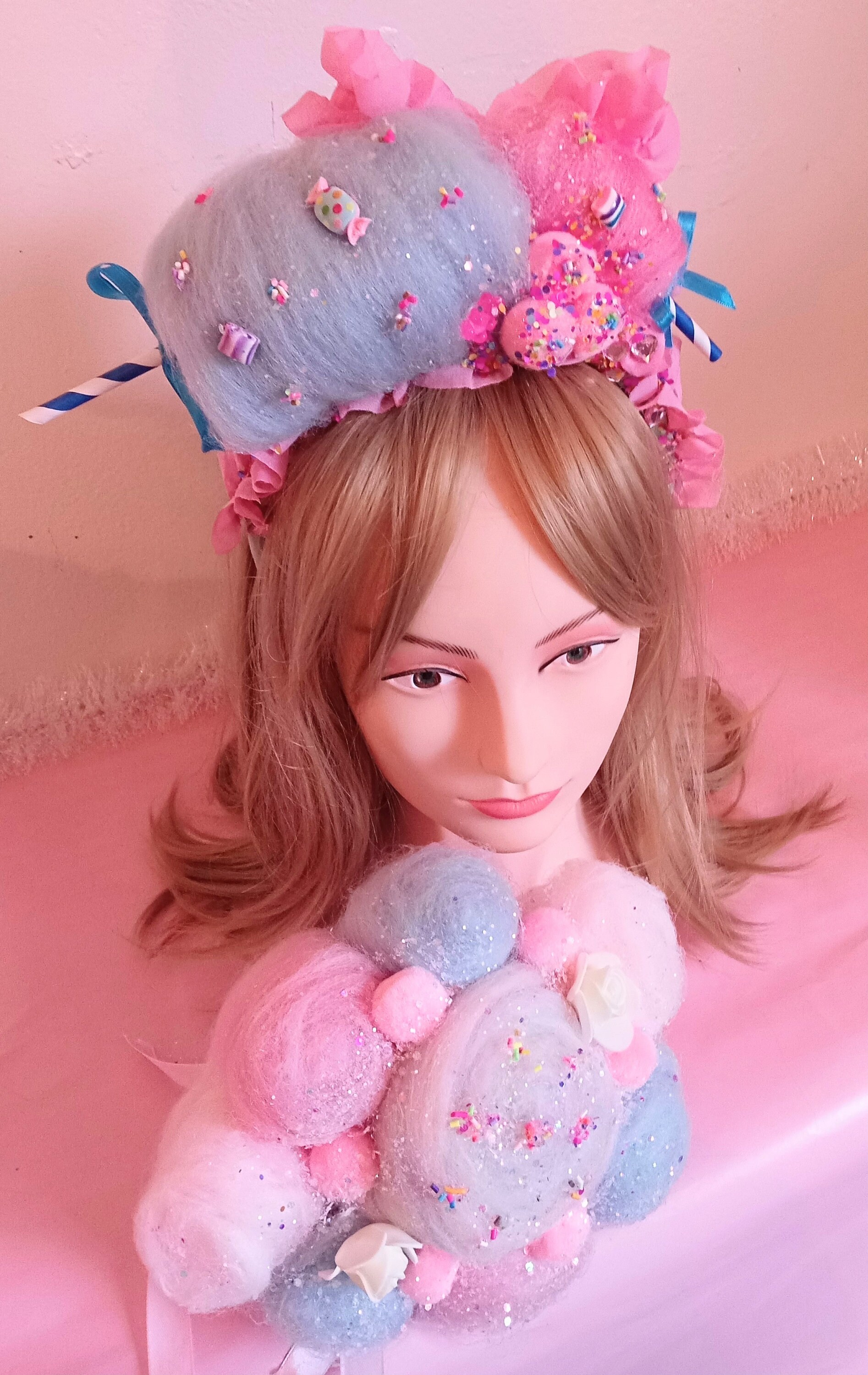 Cotton Candy Headband for Adult/Child, Cotton candy Headpiece, Candy party head wear, Candy Headband