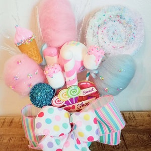 Fake Candy Centerpiece/arrangement, Candyland Decor for Party/event,  Lollipop Stand, Cotton Candy Props, Candy Photo Props 