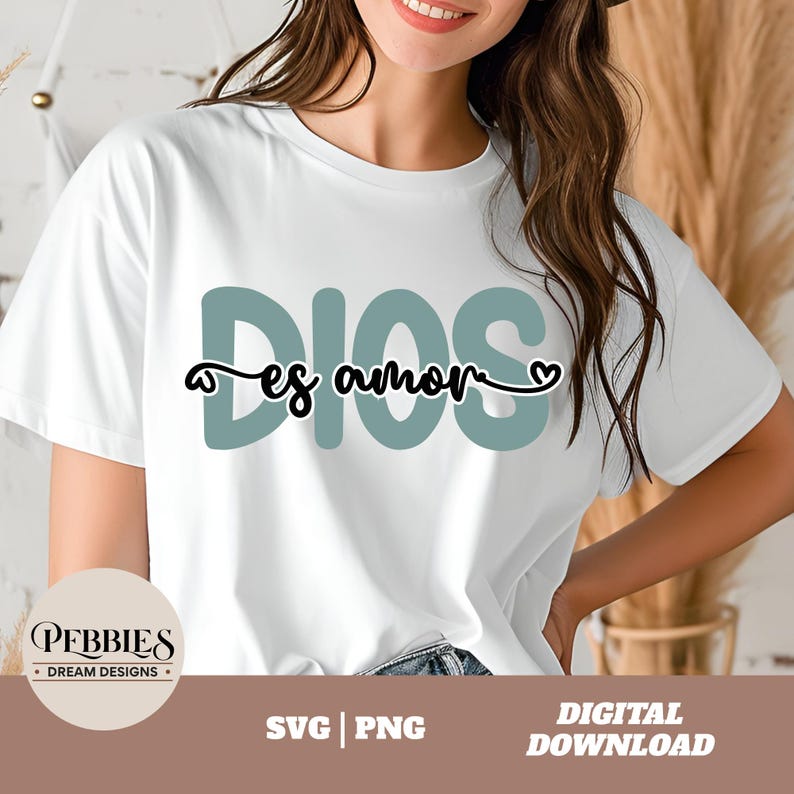 Spanish Christian SVG PNG: Dios Es Amor Inspirational Religious Quote ...