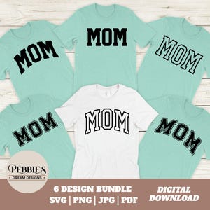 Mom Varsity svg png, Mom Varsity Bundle, Mom Varsity Letters svg, Mom Varsity Font svg, Mom Varsity Curved svg, Mom Varsity Curved png