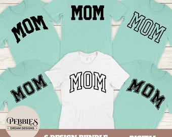 Mom Varsity Letters SVG PNG Bundle: Cricut & Silhouette Ready (Digital Download)