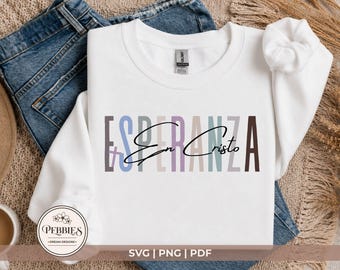 Spanish Christian SVG, Esperanza En Cristo Cristiano PNG, Frases Religiosas Clipart, Dichos Cristianos, Frase Cristiana (Digital Download)