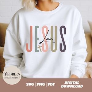 Jesus Love Christian SVG PNG: Inspirational Bible Verse Design (Digital Download)