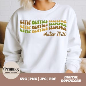Estoy Contigo Siempre Svg, Frase Cristiana Svg, Frase Biblica Svg, Dicho Cristiano Svg, Spanish Christian Quote, Christian Clipart, PNG