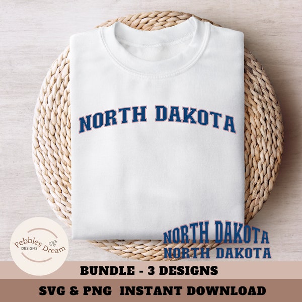 North Dakota SVG, North Dakota PNG, t-shirt svg, North Dakota shirt svg, Sublimation Design, trendy shirt svg, Cricut & Silhouette Cut File