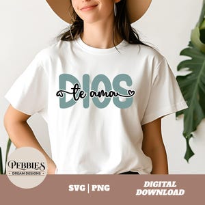 Dios Te Ama Christian Spanish Svg Png, Bible Verse Spanish Svg, Frase Religiosa Español, Christian Design in Spanish, Christian Clipart