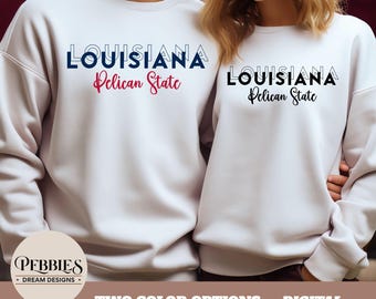 Louisiana Pelican State SVG PNG: Clipart, Cut Files, Sublimation Design (Digital Download)