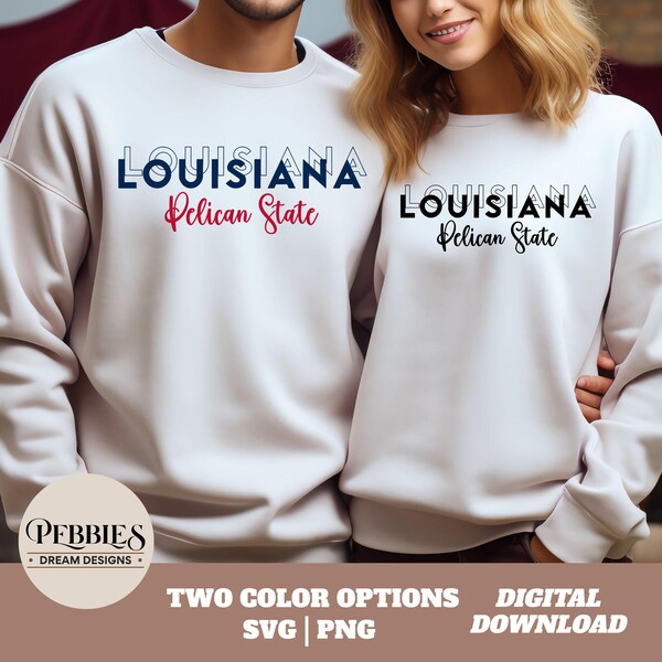 Louisiana Pelican State SVG PNG: Clipart, Cut Files, Sublimation Design (Digital Download)