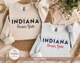 Indiana Hoosier State SVG PNG: Clipart, Cut Files, Sublimation Design (Digital Download)