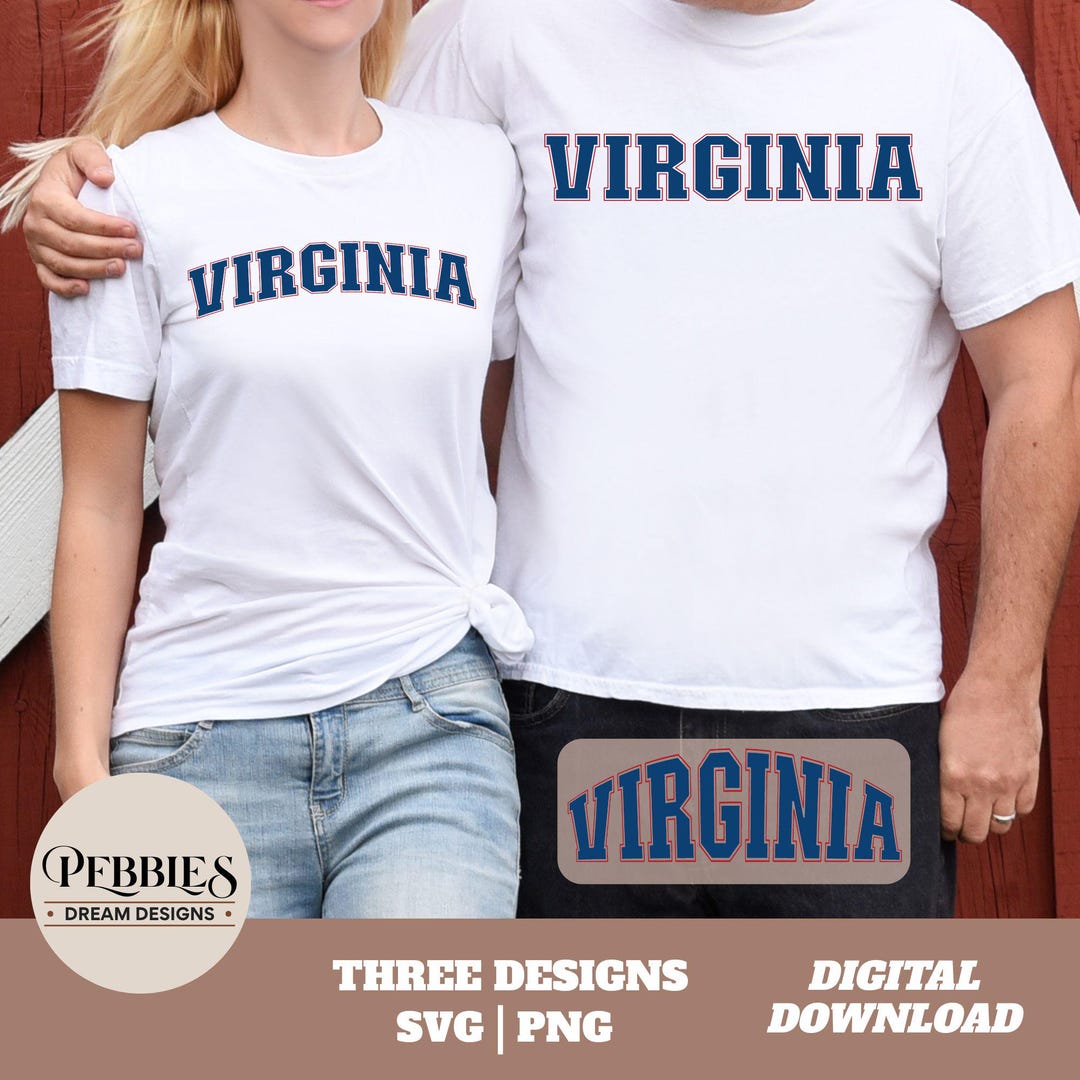 Virginia Design Virginia SVG PNG Bundle: Three Designs, Clipart, Cut Files, Sublimation ...