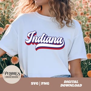Indiana SVG, Indiana PNG, Patriotic Indiana SVG, Indiana State Clip Art, Indiana Shirt Svg, Cut File, Cricut, Silhouette, 4th of July