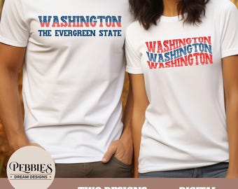 Washington SVG PNG: Two Designs, Clipart, Cut Files, Sublimation Graphics (Digital Download)