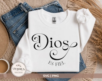 Spanish Christian SVG, Dios Es Fiel Cristiano PNG, Frases Religiosas Clipart, Dichos Cristianos, Frase Cristiana (Digital Download)