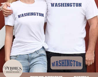 Washington SVG PNG Bundle: Three Designs, Clipart, Cut Files, Sublimation Graphics (Digital Download)