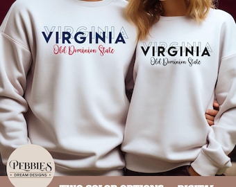Virginia Old Dominion State SVG PNG: Clipart, Cut Files, Sublimation Design (Digital Download)