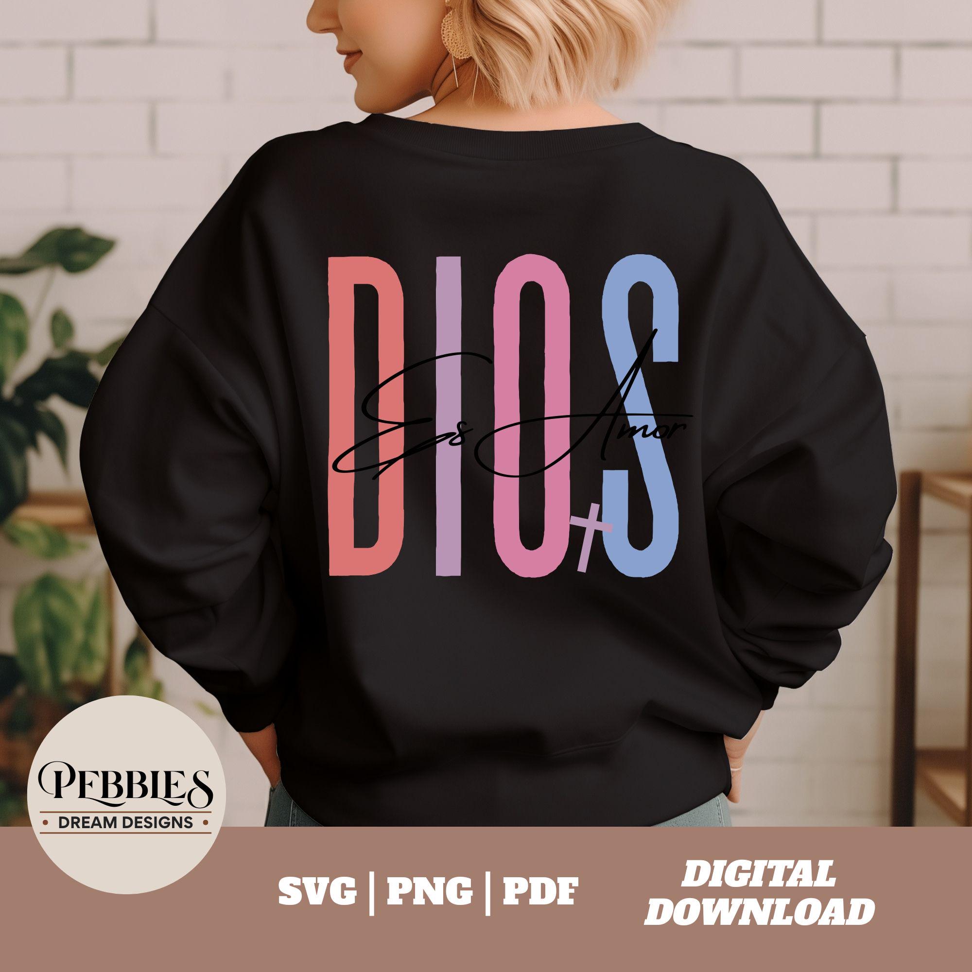 Spanish Christian SVG PNG: Dios Es Amor Inspirational Bible Quote Clip ...
