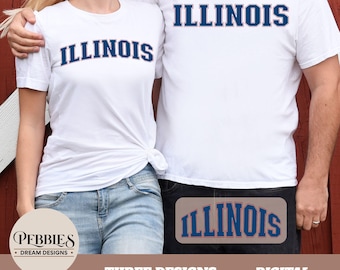 Illinois SVG PNG Bundle: Three Designs, Clipart, Cut Files, Sublimation Graphics (Digital Download)