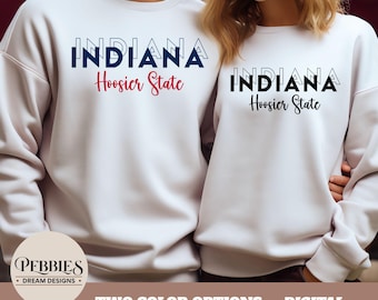 Indiana Hoosier State SVG PNG: Clipart, Cut Files, Sublimation Design (Digital Download)