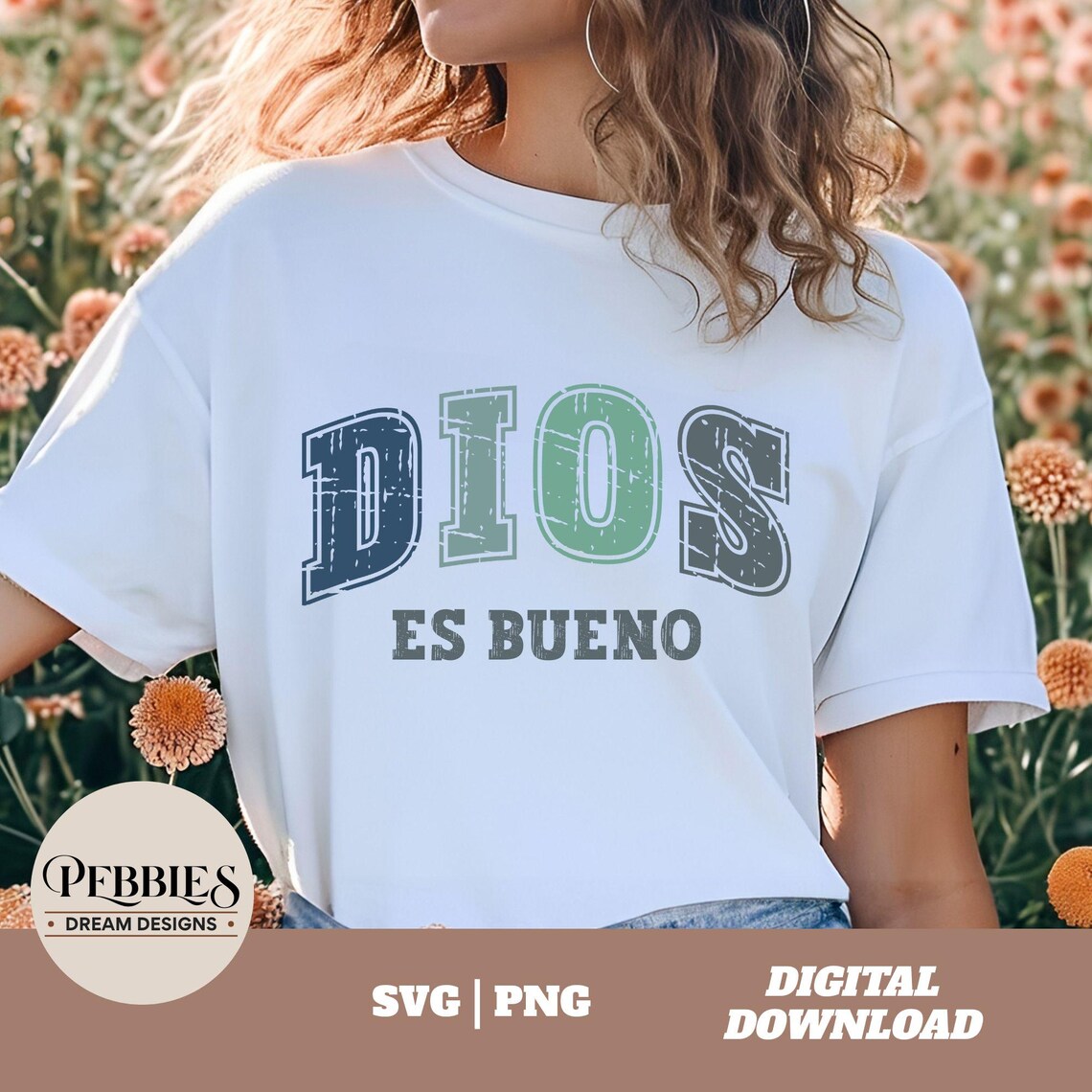 Christian Spanish SVG PNG: Dios Es Bueno Religious Quote Clip Art ...