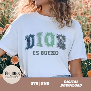 Dios Es Bueno Svg, Frase Cristiana Svg, Frase Biblica Svg, Dicho Cristiano Svg, Spanish Christian Quote, Christian Clipart, PNG Sublimation
