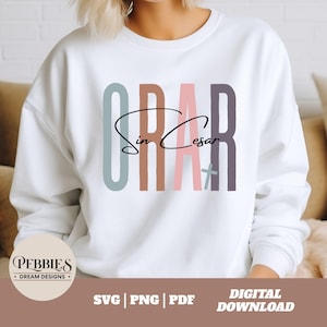 Frase Religiosa Español Svg, Orar Sin Cesar Svg, Frase Biblica Svg, Frase Cristiana Svg, Spanish Christian Clipart, Christian Phrase PNG