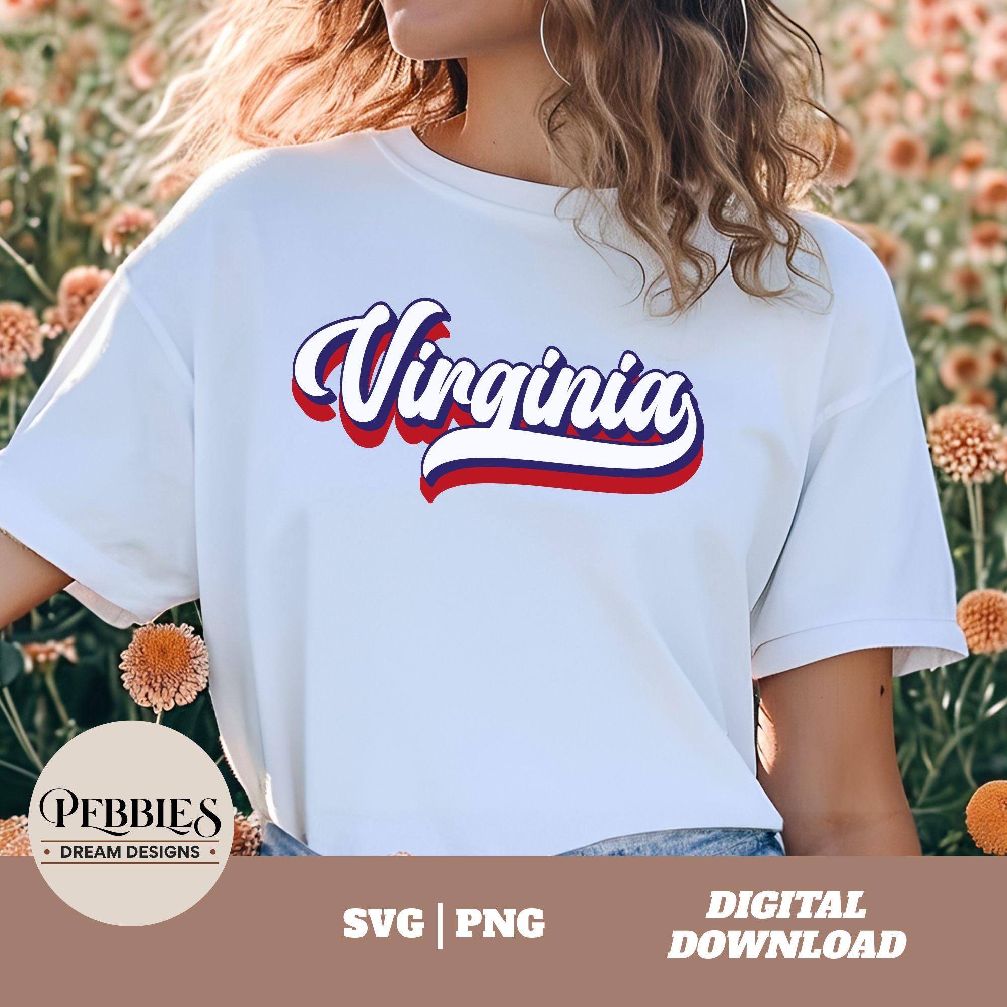 Virginia SVG PNG: Script, Clipart, Cut Files, Sublimation Design ...