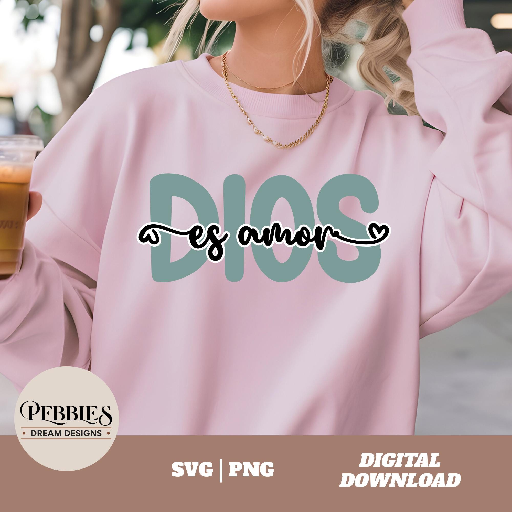 Spanish Christian SVG PNG: Dios Es Amor Inspirational Religious Quote ...