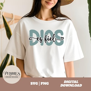 Dios Es Fiel Christian Spanish Svg Png, Bible Verse Spanish Svg, Frase Religiosa Español, Christian Design in Spanish, Christian Clipart