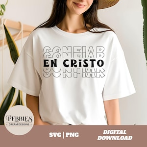 Confiar En Cristo Christian Spanish Svg, Bible Verse Spanish Svg, Frase Religiosa Español, Christian Design in Spanish, Christian Clipart