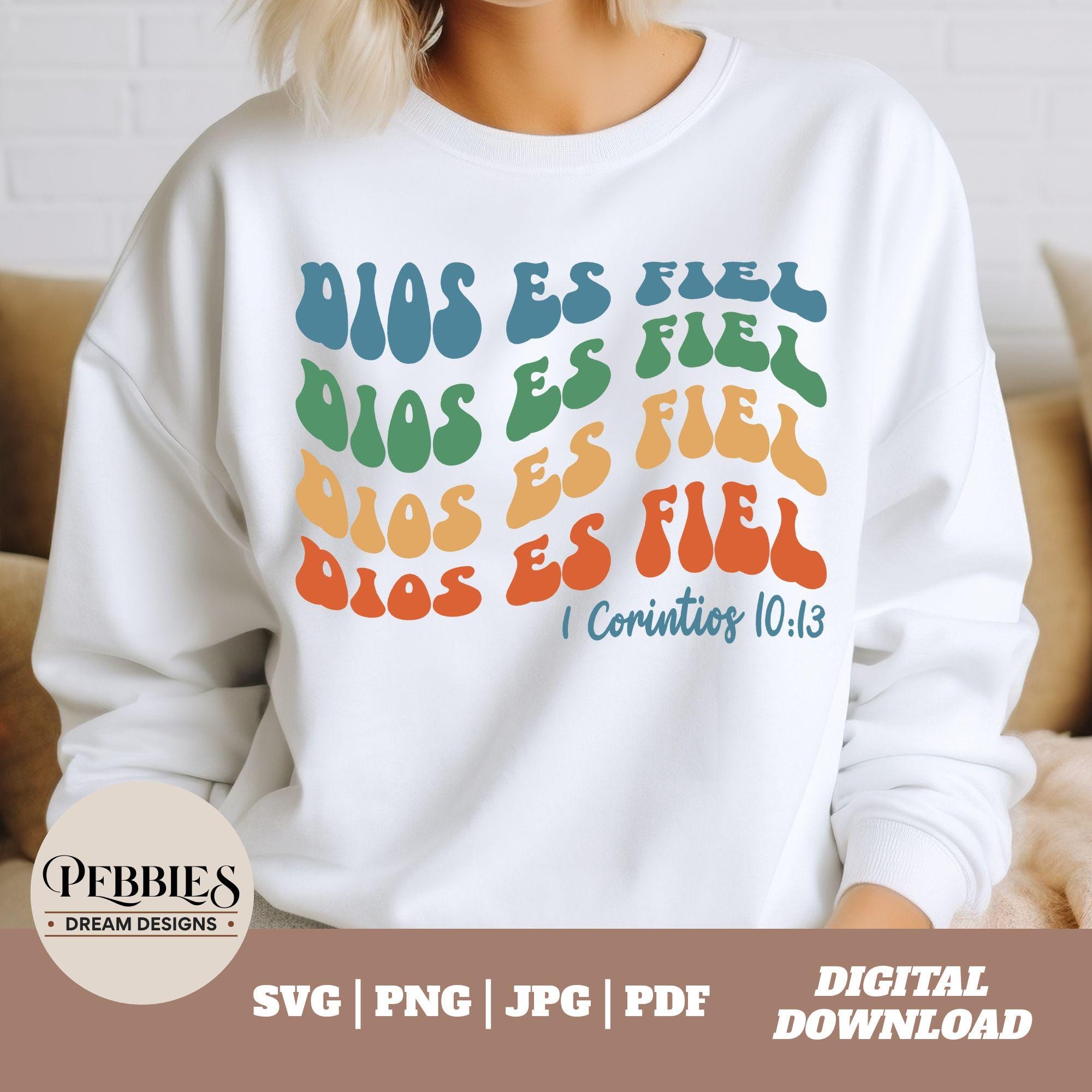 Christian Spanish SVG PNG: Dios Es Fiel Inspirational Bible Quote Clip ...