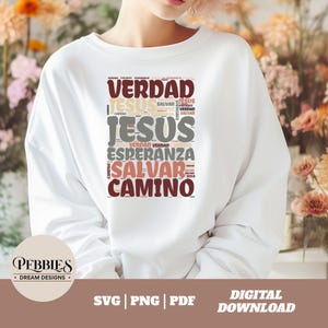 Christian Spanish Word Art Svg, Jesus SVG, Frases Cristiana Svg, Frases Religiosa Español SVG, Frases Biblica Svg, Frase Cristiana PNG