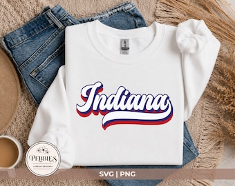 Indiana SVG PNG:  Script, Clipart, Cut Files, Sublimation Design (Digital Download)