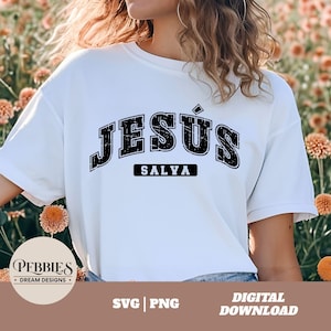 Jesus Salva Svg, Frase Cristiana Svg, Frase Biblica Svg, Dicho Cristiano Svg, Spanish Christian Quote, Christian Clipart, PNG Sublimation