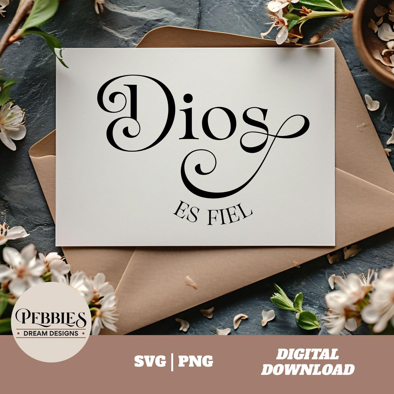 Christian Spanish SVG PNG: Dios Es Fiel Inspirational Religious Quote ...