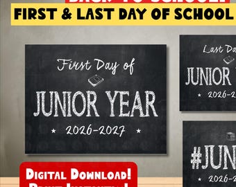 Cartel de pizarra para el penúltimo año de secundaria 2026-2027: Accesorio para la foto del primer día (Descarga digital)