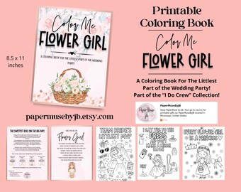 Libro para colorear de una niña de las flores: Regalo de propuesta de matrimonio (Descarga digital)