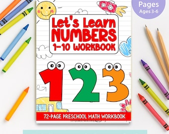 Cuaderno de números para preescolar: Trazar, contar y colorear (Descargar PDF)