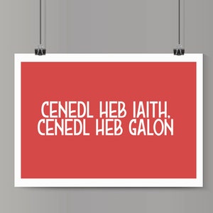 A nation without a language is a nation without a heart - Welsh expression - Gallery wall art - Maximalist - Wales