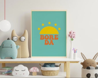 Instant printable download - Bore Da - Good Morning - Welsh - Language - Children's Decor - Learning - Nursery