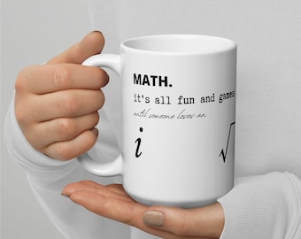 Nerd Geek Math Número imaginario Álgebra Broma Juego de palabras 15oz Taza de café