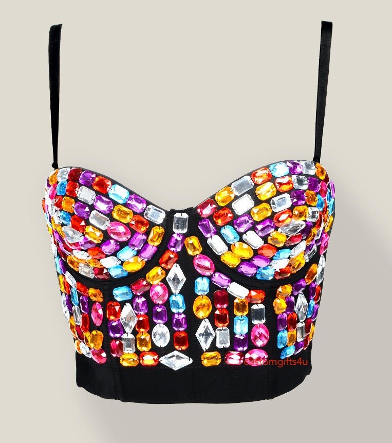 Bejeweled Costume Rhinestone Crop Top Eras Tour Taylor Outfit Etsy