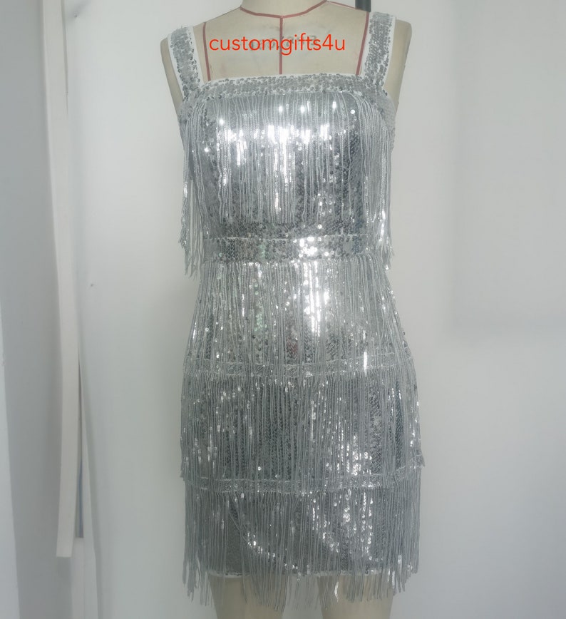 Sparks Fly Fringe Fearless Sparkly Dress Gold Silver Eras Tour Etsy