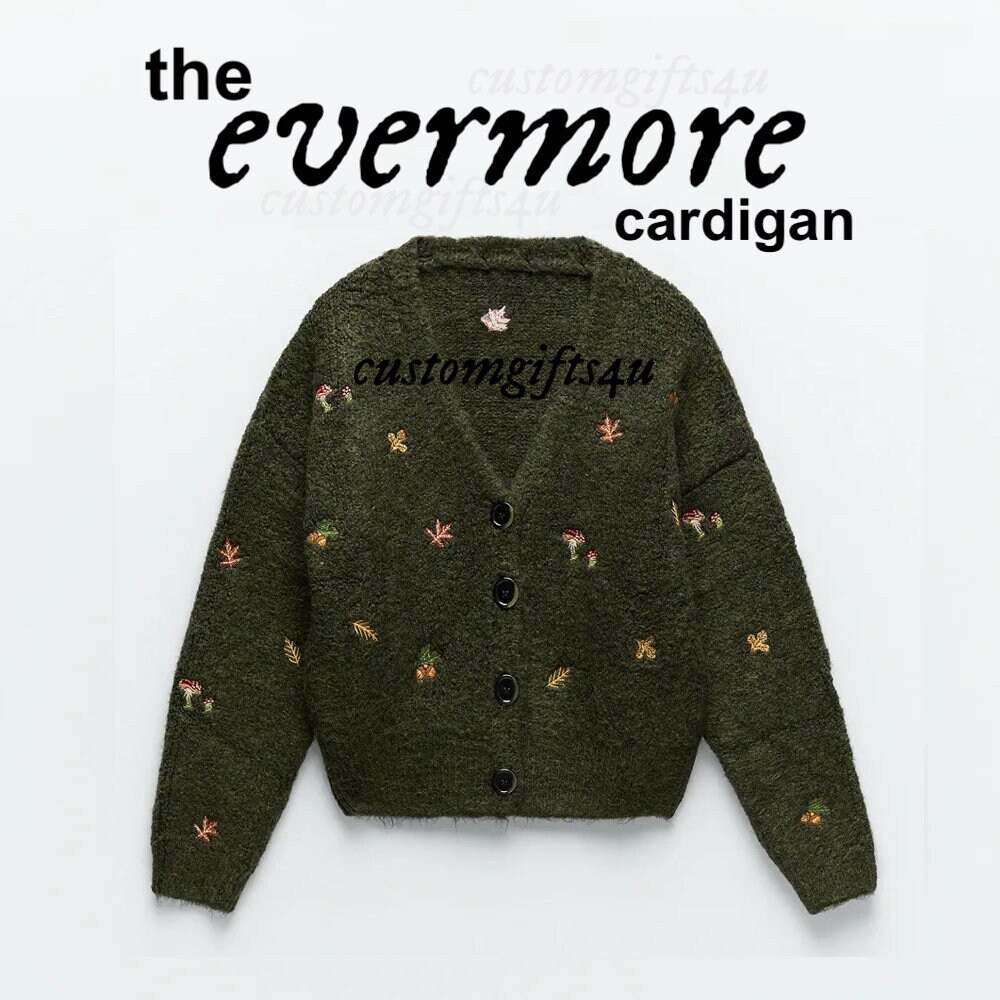 Evermore Cardigan Star Embroidered Knit Folklore Cardigan - Etsy