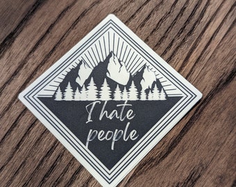 I hate people vinyl sticker