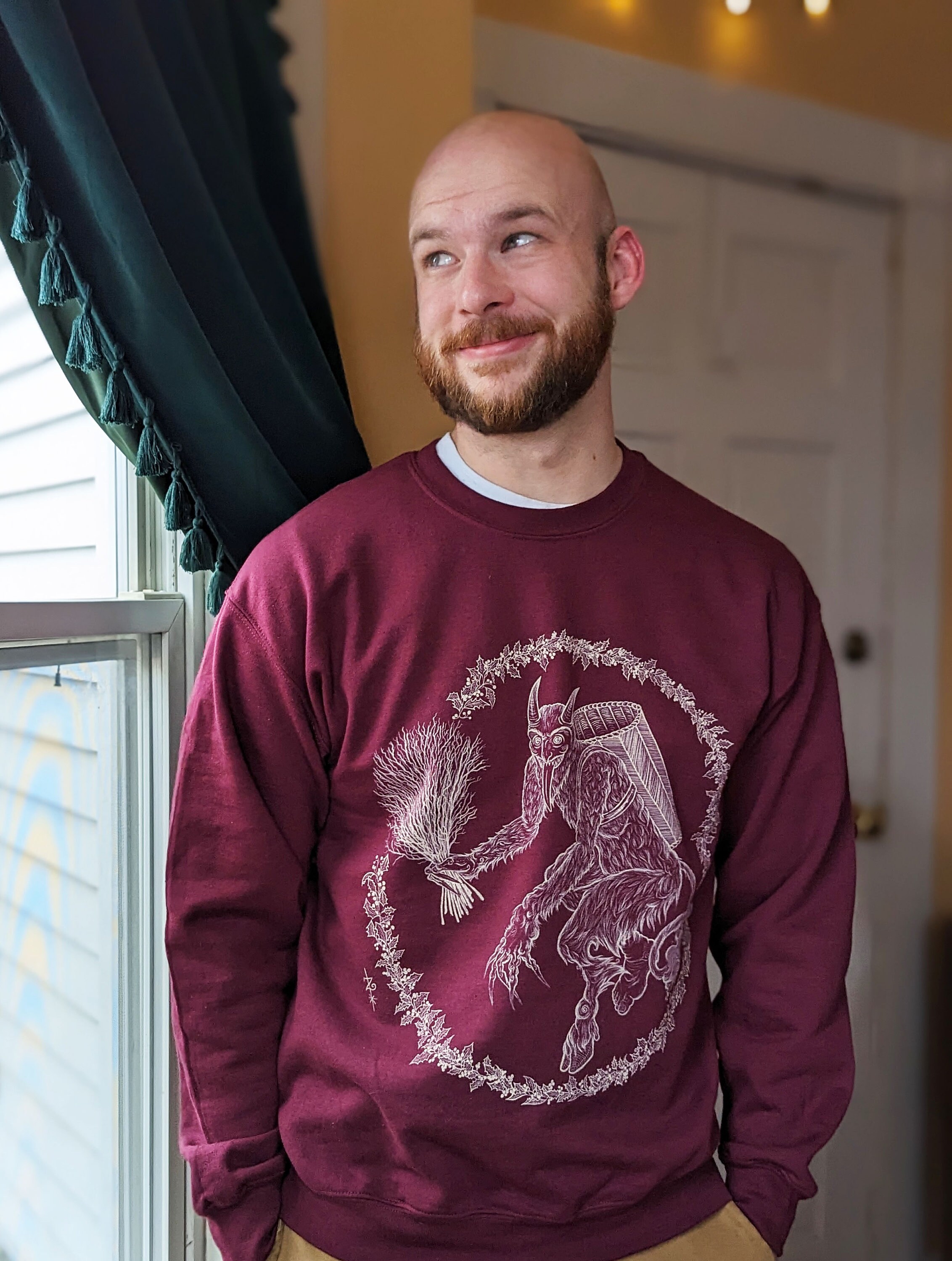 Krampus Sweatshirt Sweater Winter Long Sleeve Holiday Merry Xmas Yule Creepy Evil Santa Christmas Gift tshirt shirt Krampusnach crypt happy