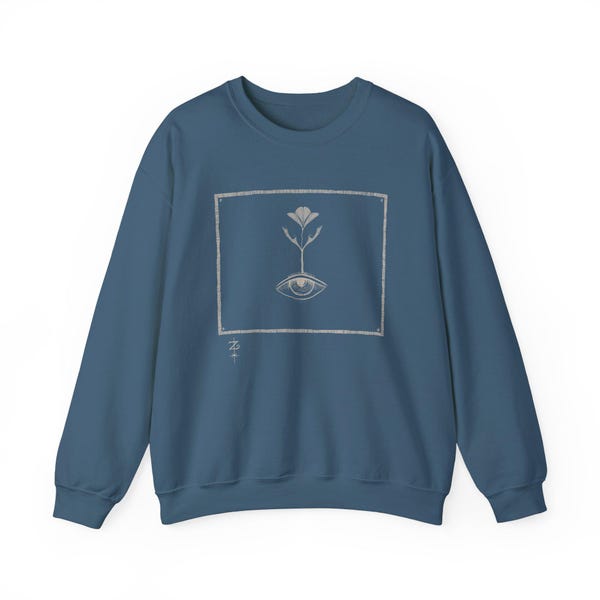 Sweatshirt met lange mouwen 'Vision Through Growth', origineel kunstenaarsontwerp