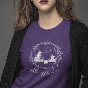 Blessed Be The Witches T-Shirt. Samhain Tee. Halloween Unisex Jersey Short Sleeve Tee