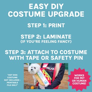 Costco Hot Dog Printable Sign for DIY Halloween Costume, Printable Sign ...